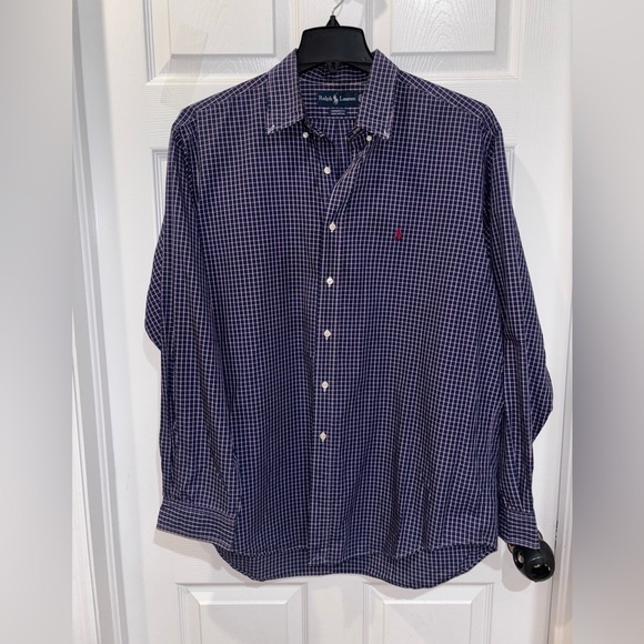 Ralph Lauren Other - Vtg Polo Ralph Lauren Button Shirt Mens 17 36/37 Blue Yarmouth